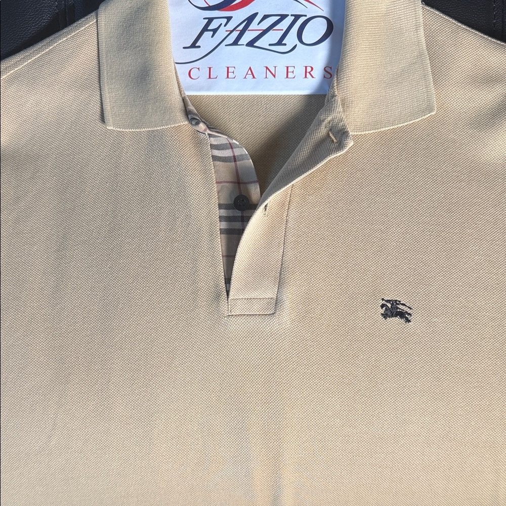 Y2K Burberry Beige Polo Shirt for Men
